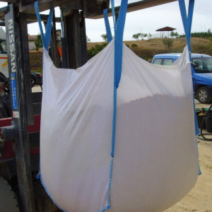 FIBC Bulk Bag - U Panel Design, 1 Ton Capacity, 35x35x35 Inches, Open Top Flat Bottom